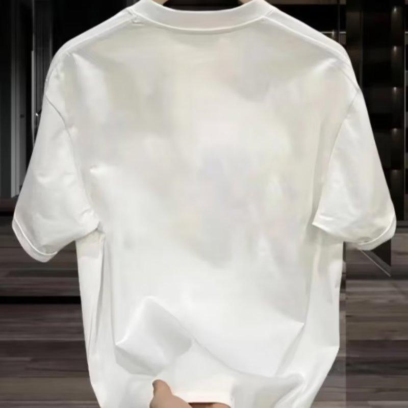 Fashion Short SleeveTT-shirt Men's Fashion Brand Summer Loose2024New Year TrendinsSimple Printed Top