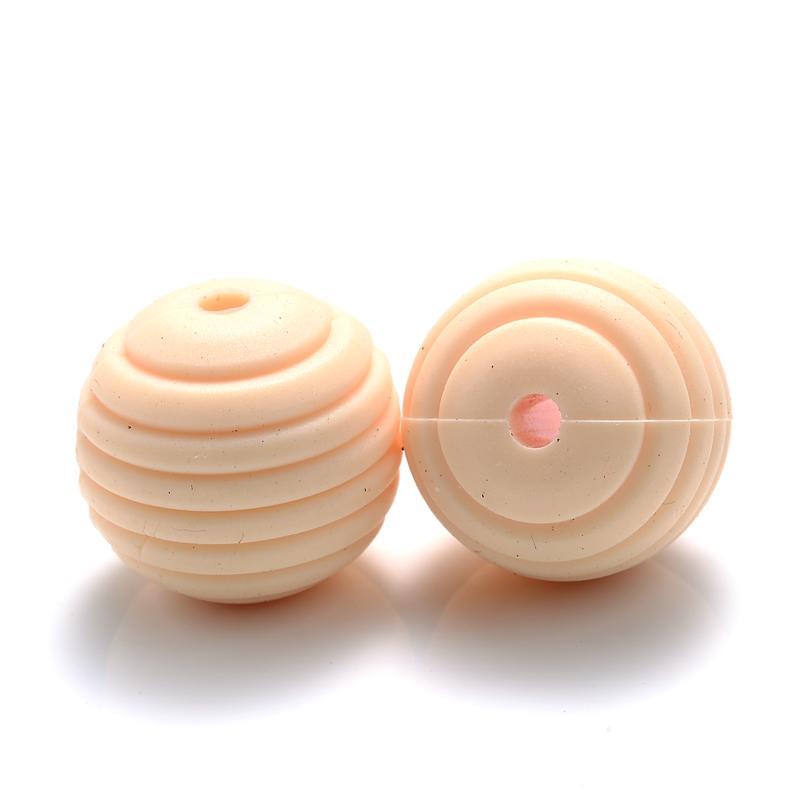 10 Stück/Los 15mm Baby-Silikonperlen Beißringe für 4-6 Monate Spiral-Lebensmittelechtes Silikon Beißring Schnuller Kette Halskette Herstellung