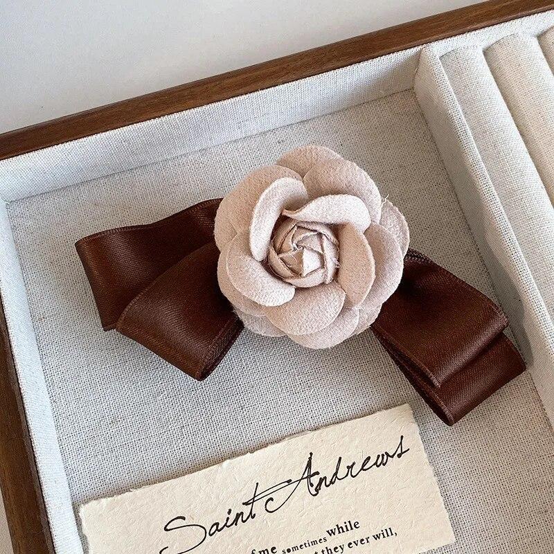 

Ретро атласные заколки для волос с бантиком, винтажные заколки с цветами, заколка для волос, держатель для хвоста, зажим для волос, головные уборы для женщин и девочек, корейские аксессуары для волос