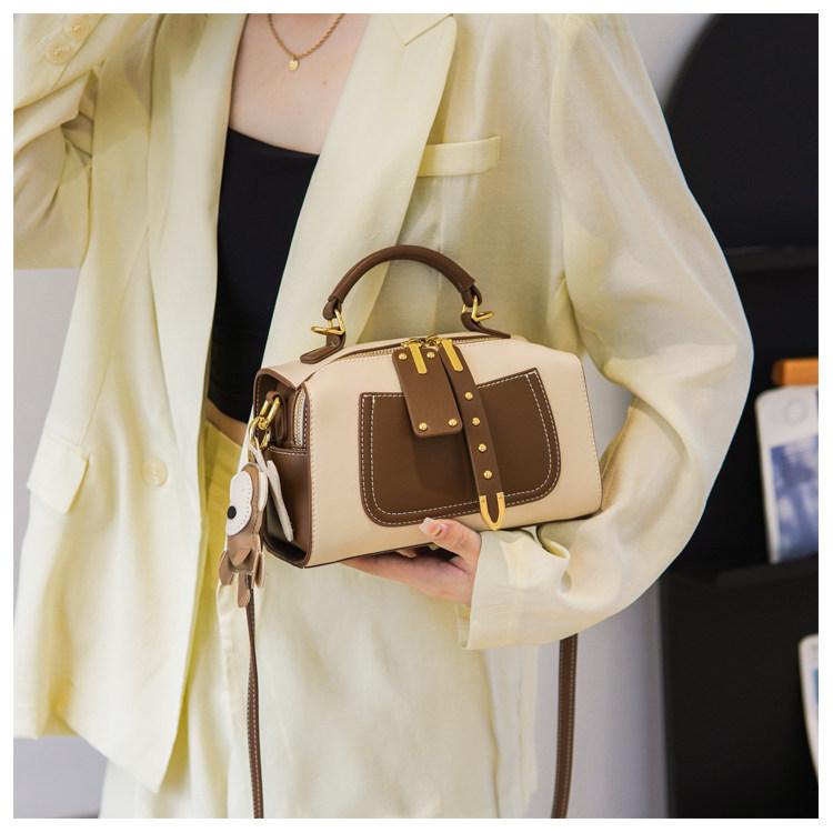 New Fashion Light Luxury Women's Handbags Contrasting Color Commuter Ladies Pillow Bag Casual Simple Shoulder Oblique Span Bags for Wife Birthday Gift