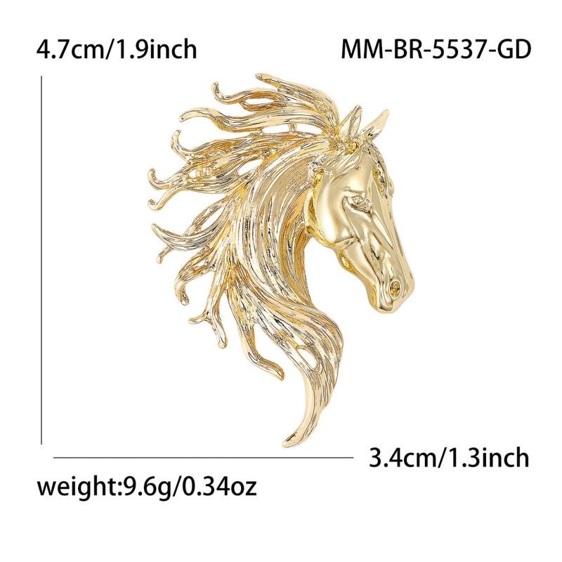 Creative Rhinestone Horse Brooches Party Favors  Animal Lapel Pins Horse Head Brooches  Chinese New Year Couple  Gift