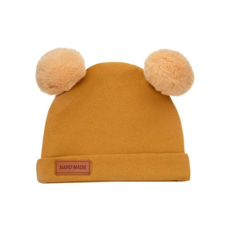 

New autumn and winter children s imitation cashmere pullover hat cute hairball warm knitted hat for boys and girls