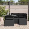 VidaXL 5 pièces ensemble de canapé de jardin avec coussins noir poly rotin 3348639