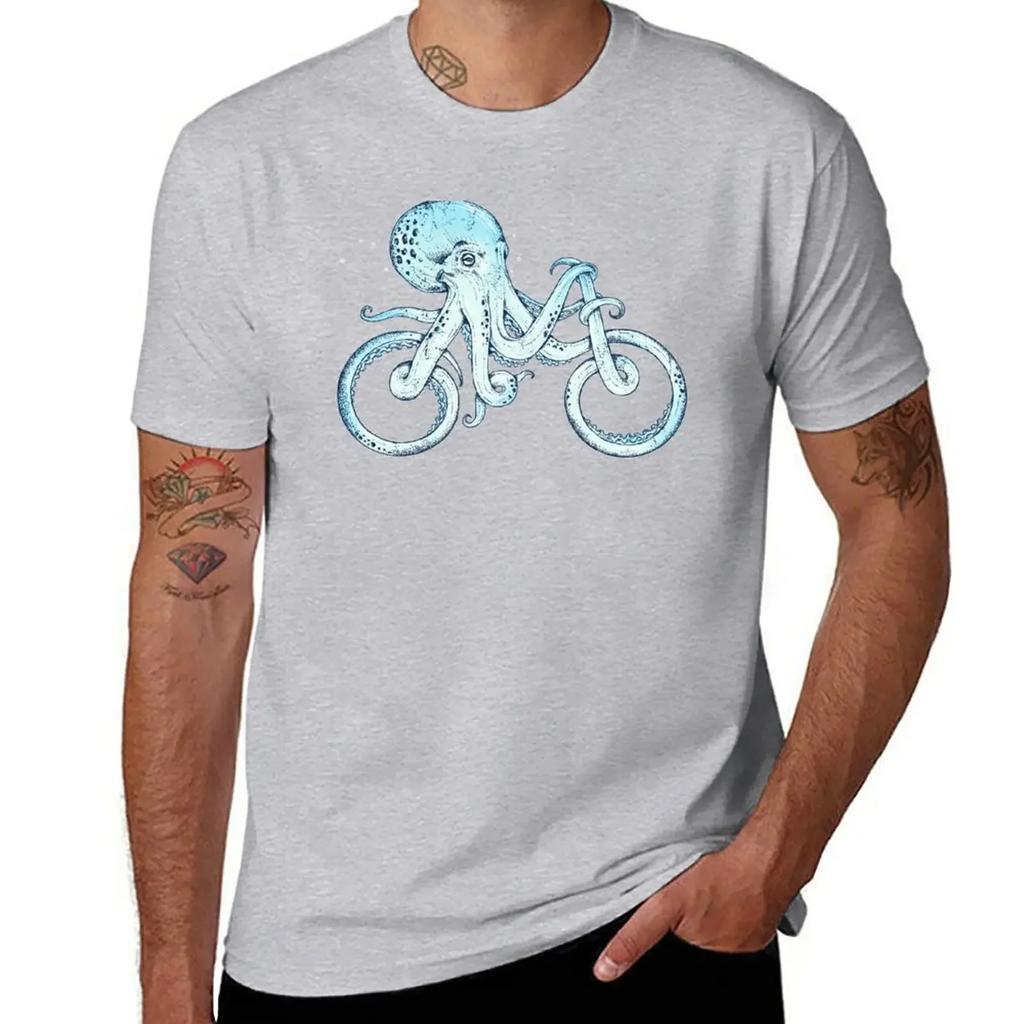 octopus bicycle T-Shirt kawaii clothes quick drying mens graphic t-shirts pack