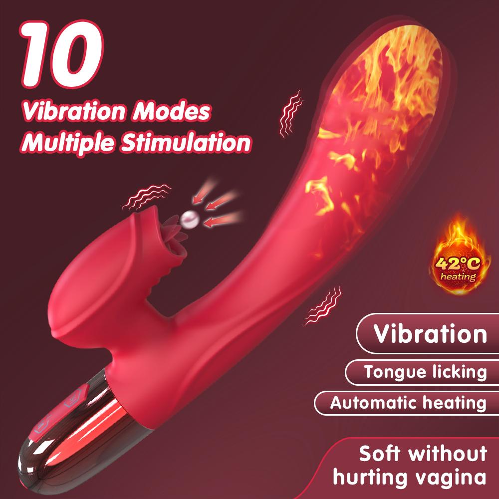 Powerful Vibrator for Women with Tongue Licking Clitoris Stimulator Female Masturbation G Spot Dildo Adults Goods Sex Toys 18+