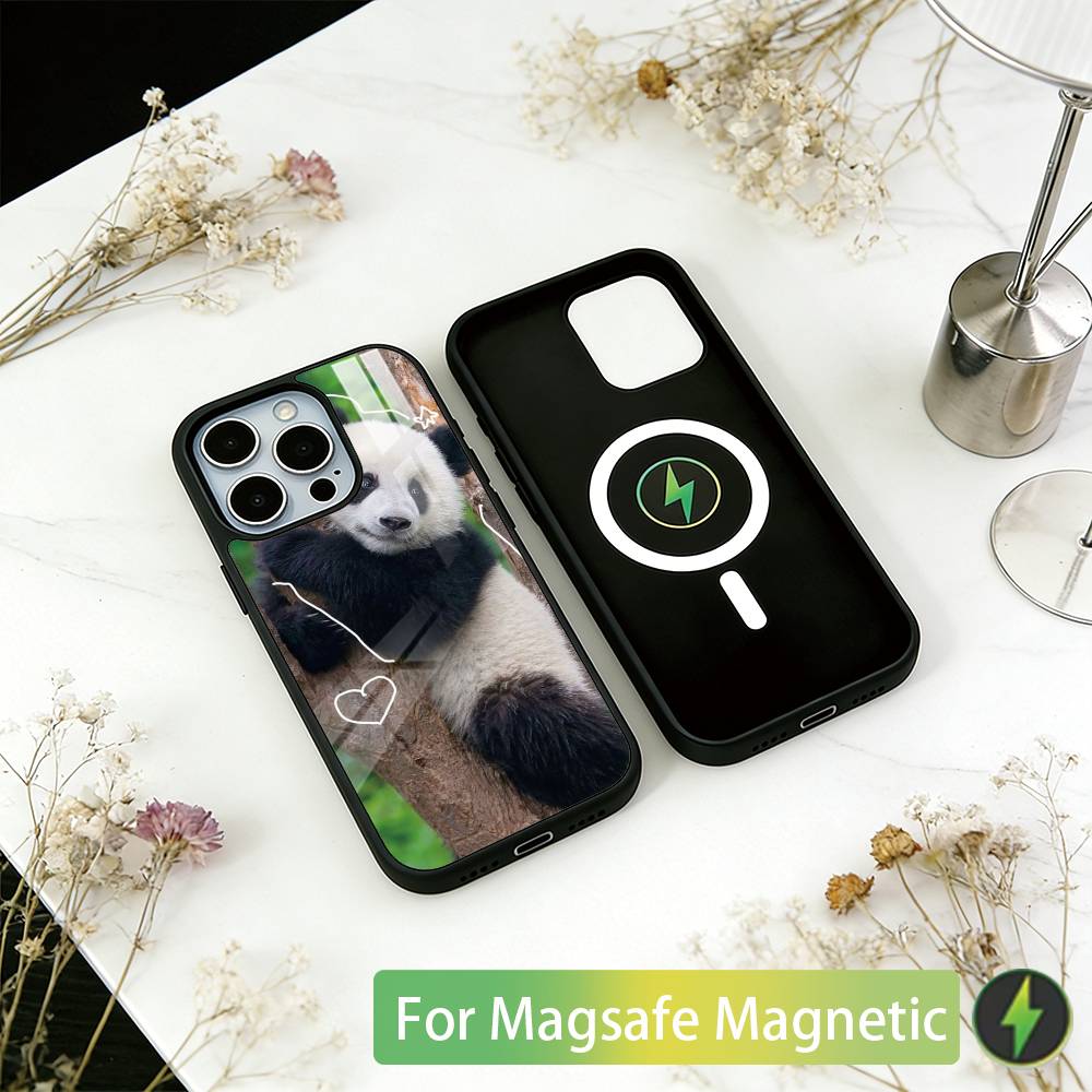 Animal Panda Phone Case For iPhone17,16,15,14,13,12,11 Plus,Pro Magnetic For Magsafe Wireless Charging