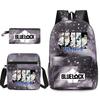 Large Capacity Schoolbag with Shoulder Strap; Student Three-piece Pencil Case Set