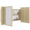LED Bathroom Mirror Cabinet In Sonoma Oak 80 X 12 X 45 Cm Acrylic