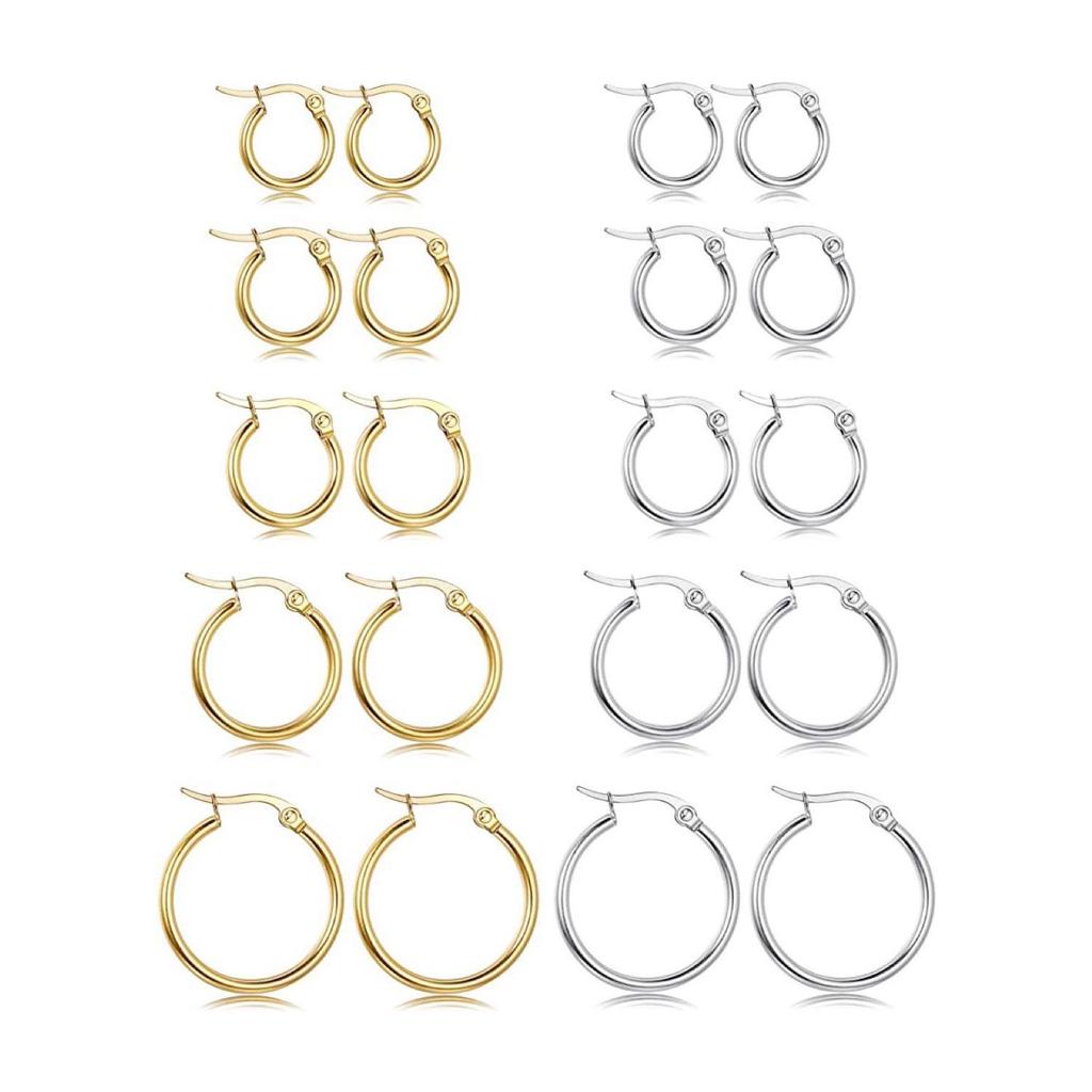 Unisex Large Thick Hoop Earrings - European & American Fashion Style