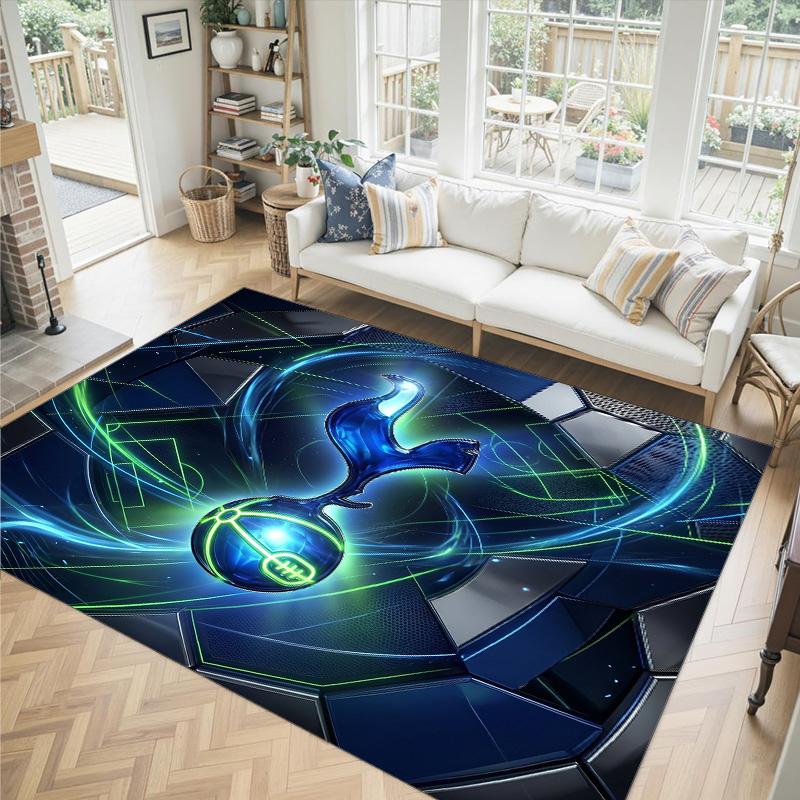 Tottenham Hotspur Design Crystal Velvet Carpet Cozy Non?Slip Printed Rug For Bedroom Living Room Entrance