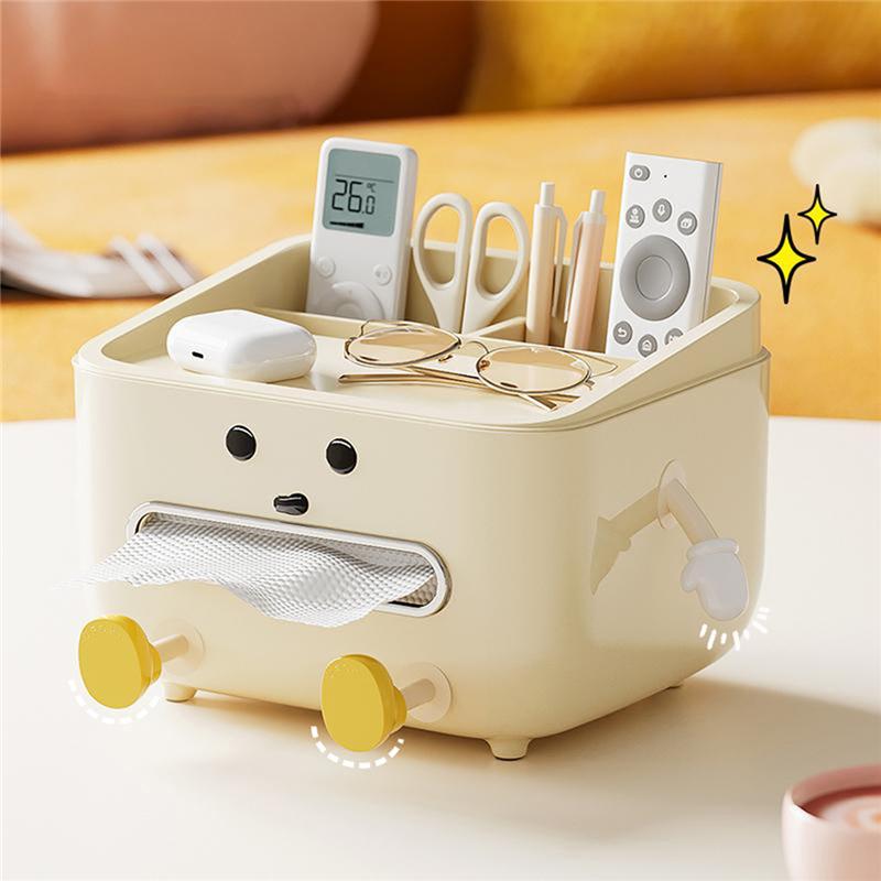 B97A-Back To School Paper Towel Box Multi-Function Desktop Organizer For Students Dorm Life Household Living Room Bedroom Bedsid