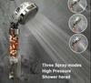 3 Modes SPA Shower Head High Pressure Saving Water Shower Filter Massage Shower Head Hook Hose Bathroom Innovative Accessories