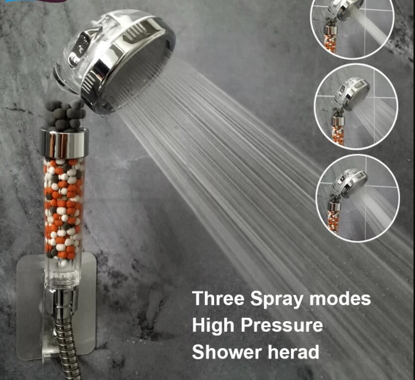 3 Modes SPA Shower Head High Pressure Saving Water Shower Filter Massage Shower Head Hook Hose Bathroom Innovative Accessories