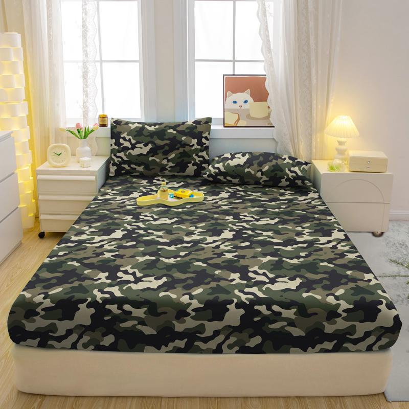 1 Simple Modern Leopard Print Printed Matte Fitted Sheet, Bedroom Printed Bed Cover, Bedding (Excluding Pillowcases)