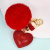 Heart-shaped Pom-pom Keychain Pendant, A Creative And Cute Charm That Can Be Hung Bags And Mobile Phones.