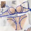 French Underwear Sexy Smooth Color Contrast Straps Gather Underwear Small Chest Big Anti-sagging Bra Cover