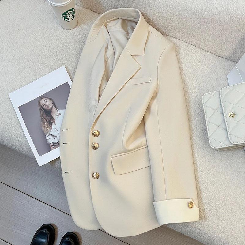Blazer for Women Winter Casual Long Sleeve Button Cardigan Slim Fit Solid Color Professional Denim Suit Jacket