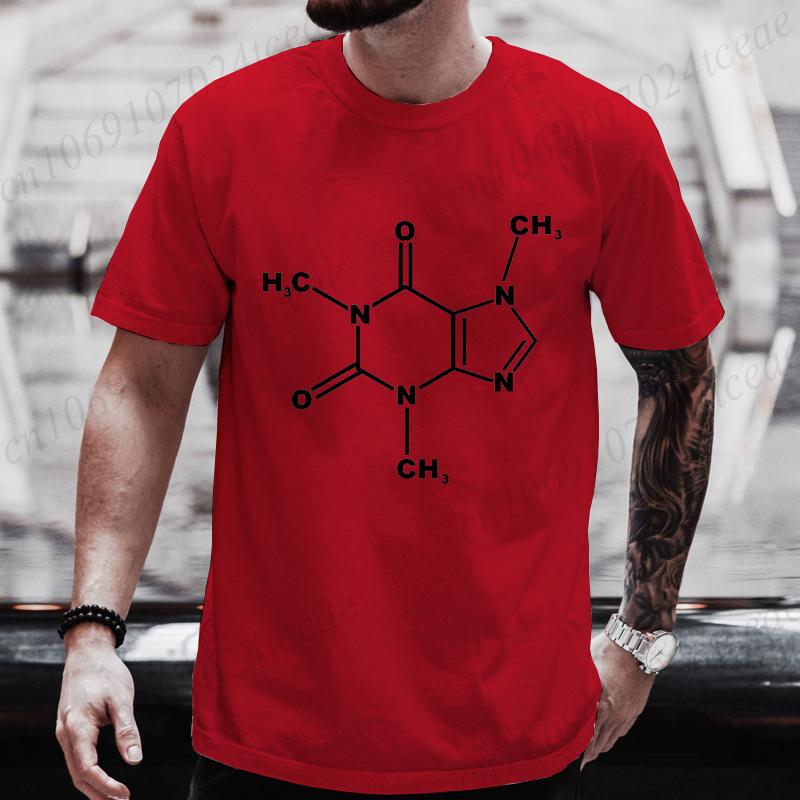 Koffein Kaffee Molekül Unisexs Tee T-Shirt Wissenschaft Chemie Grafik T-Shirt Lässige Kurzarm-T-Shirts Hip Hop Streetwear Oberteile