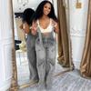 Women's European & American Denim Overalls - Summer Casual Zipper Washed One-piece Long Pants