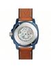Herren-Automatik-Mechanik-Uhr, Lederarmband, 3-Zeiger-Design, Edelstahlgehäuse/Kratzfestes Glas ME3135
