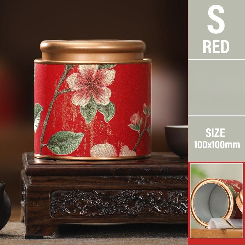 

Flower Pattern Empty Tea Tin Can Household Green Black Tea Sealed Jar Spice Jars Small Packaging Gift Box Tinplate Storage Can