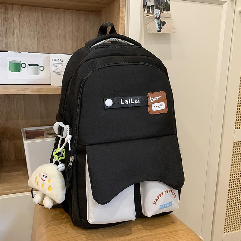 Large-capacity schoolbag female high-value junior high school student backpack Mori style cute small fresh multi-functional backpack