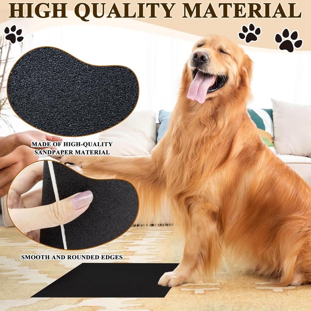9 Pcs Dog Nail File Scratcher Self-Adhesive Replacement Sandpaper for Dog Scratch Pad Nail Files for Pet Manicure & Pedicure, Litter Box, Furniture