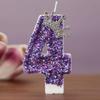 Children's Birthday Candles 0-9 Number Purple Crown Princess Cake Decorative Candle for Cake Decoration Anniversary Party
