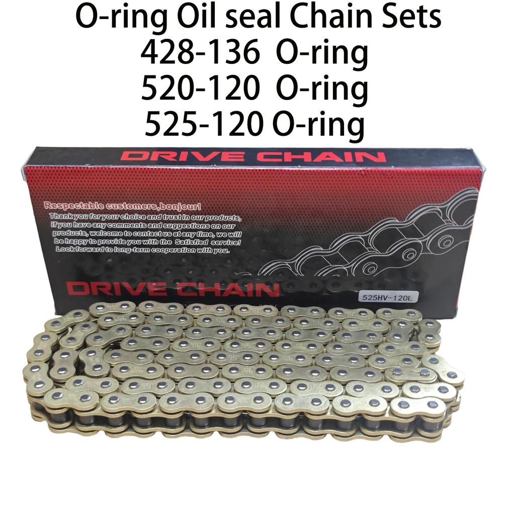 High Quality Motorcycle O-ring Oil seal Chain Sets For 428 DID chain 136 Link 520 525 chains 120 Links with Facotry Sale