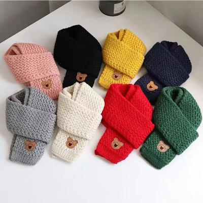 Warm Toddler Boy Girl Scarfs Cartoon Animal Bear Scarf for Boy Autumn Winter Outdoor Scarfs Lovely Kids Clothes Accessories