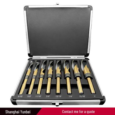 Black and Gold Dual-Color Hand Drill Bits Set with Spiral Chip Slot for Metal Drilling
