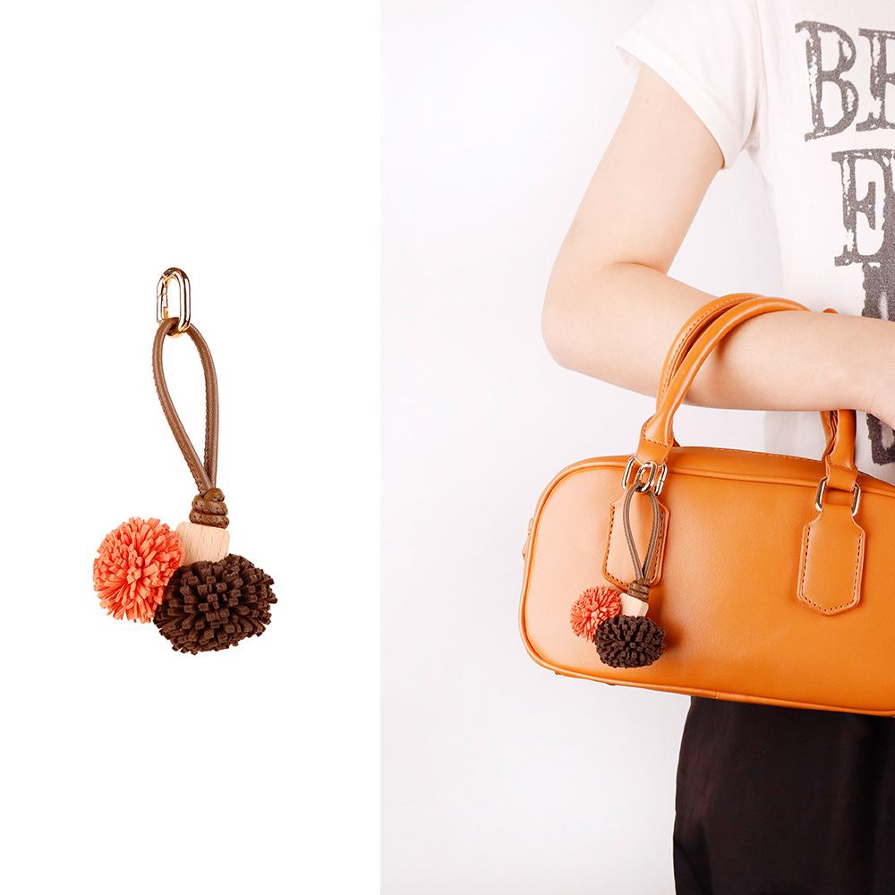 Zhang Yuanying Bayberry Ball Charm - Handmade Woven Bag and Shoe Ornament Keychain