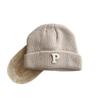 Korean Simple Letter P Logo Baby Knitted Wool Pullover Hat - Autumn & Winter Warm Melon Skin Baby Hat