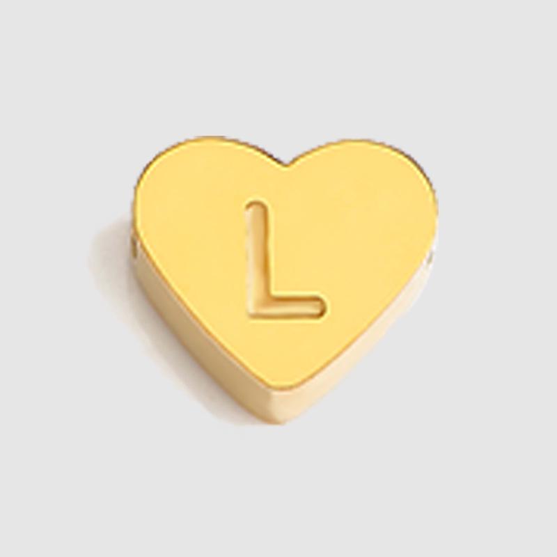 St.delanDIY Stainless Steel Heart Pendants - 26 Alphabet Letters, European & American Style Jewelry Accessories. Steel