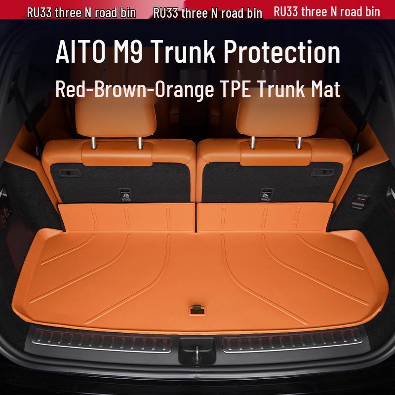 AITO Wenjie M9 TPE Trunk Mat: Dirt & Wear-Resistant, Custom Car Color Match M9 TPE Trunk Mat