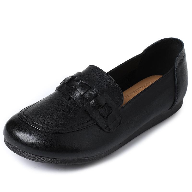 Fashion GKTINOO 100% Genuine Leather Shoes Woman Flat Shoes 2024 Large Size Autumn Shoes Comfortable Soft Sole Non-slip Flats Shoes