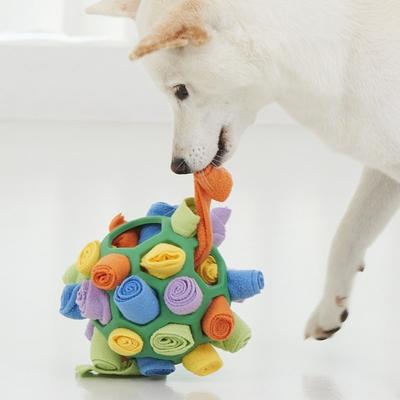 Mongine Nosework Ball Dog Toy Ball Separation Anxiety Play Playground 6 Types, Soccer Ball, Green