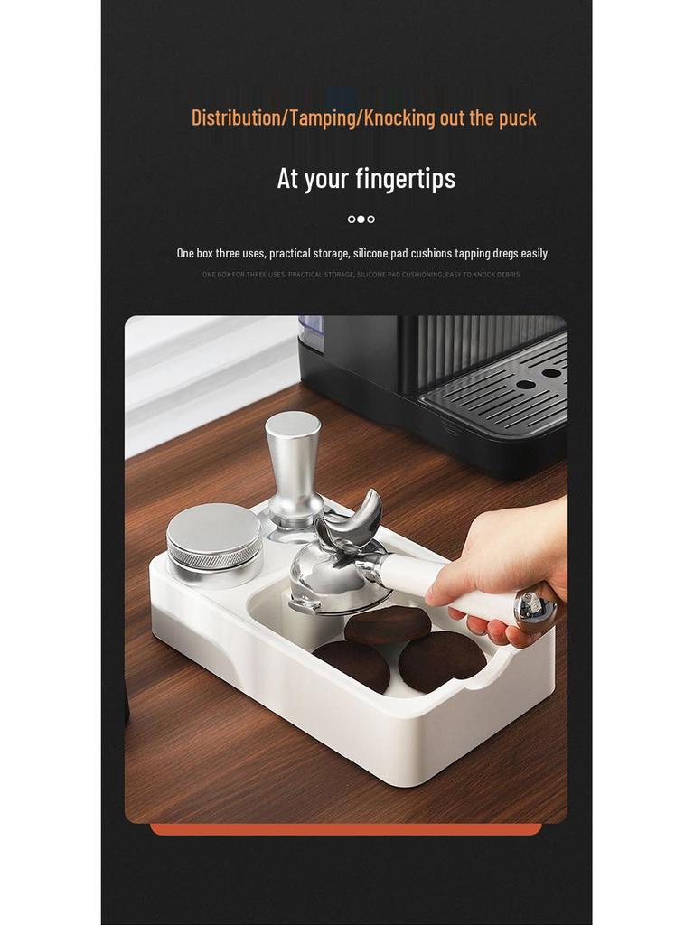 Multifunktionale Kaffeestation: Tamperbasis & Utensilienaufbewahrung