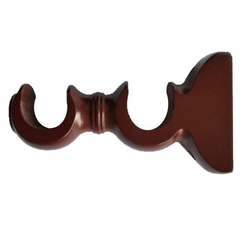 Solid Wood Curtain Rod and Track Accessories: Single/Double Bracket, Base, Decorative Head