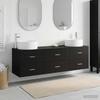 Bathroom Furniture Set 3 Pcs Black 161.5 X 44.5 X 80 Cm