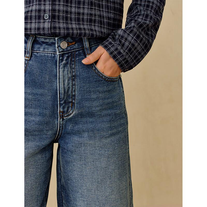 INMAN Women's Retro High-Waist Straight Jeans