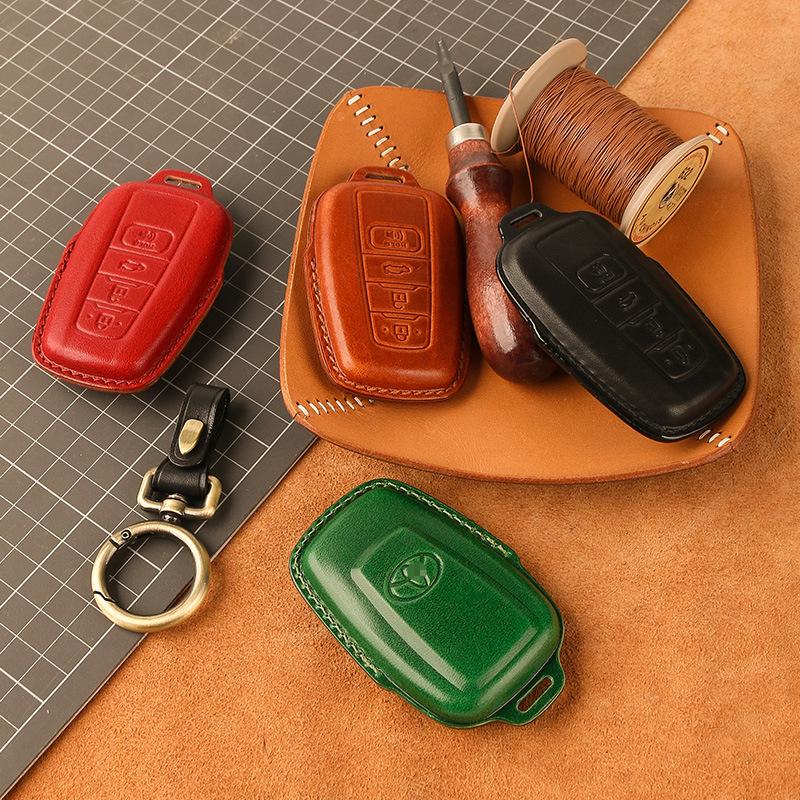 Genuine Leather Key Cover for Toyota Avalon Hybrid 2021