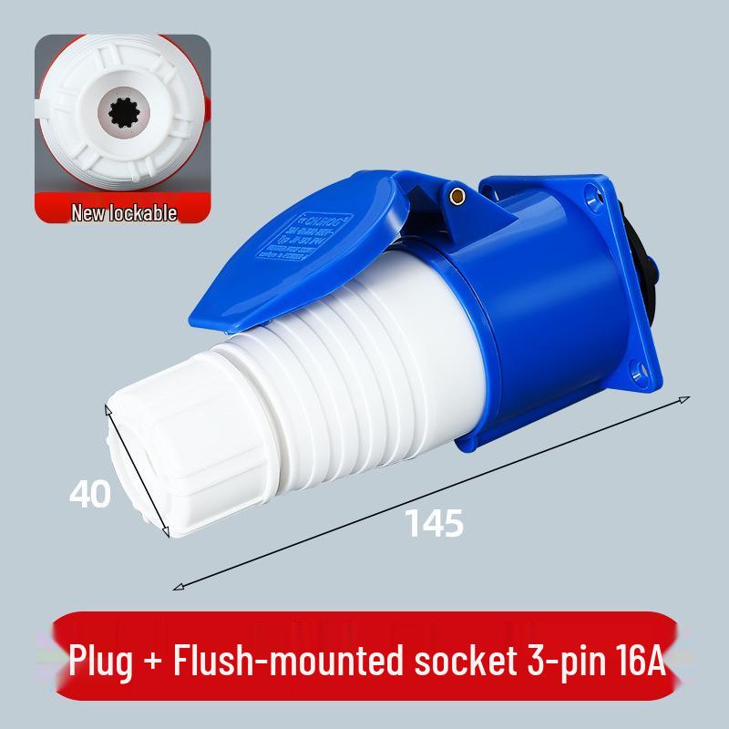 3/4/5 Pin Waterproof Aviation Connector, 32A, Three-Phase, Male & Female, Non-Explosion-Proof