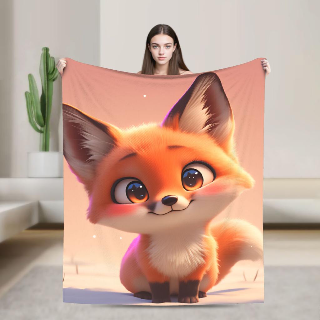 Süße Fuchs Flanelldecke Kinder Erwachsene Warm Weich Bettwäsche Decken Winter Wohnzimmer Tagesdecke Sofa Bettbezug