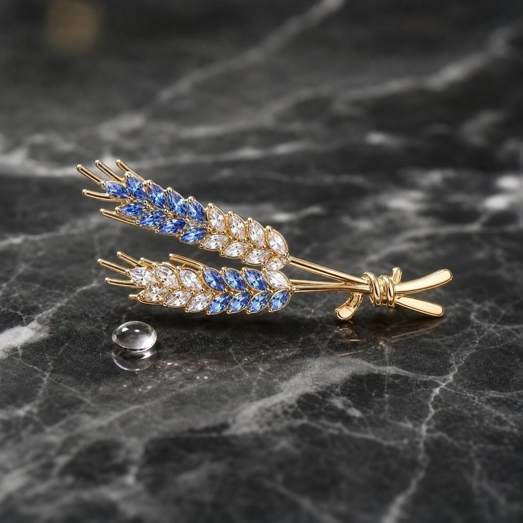 Elegant Wheat Spike Brooch Pin for Women Suit Lapel Decoration Coat Accessory Fine Metal Alloy Craftsmanship