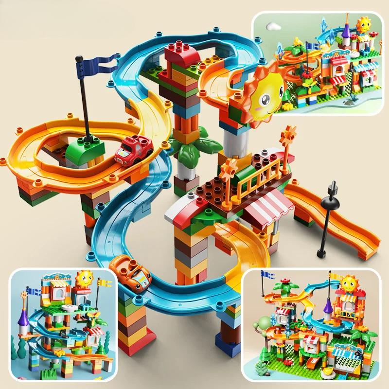 Big Size Marble Race Run Building Blocks Funnel Slide Blocks Constructions Figures Bricks Educational Toys For Children Gifts