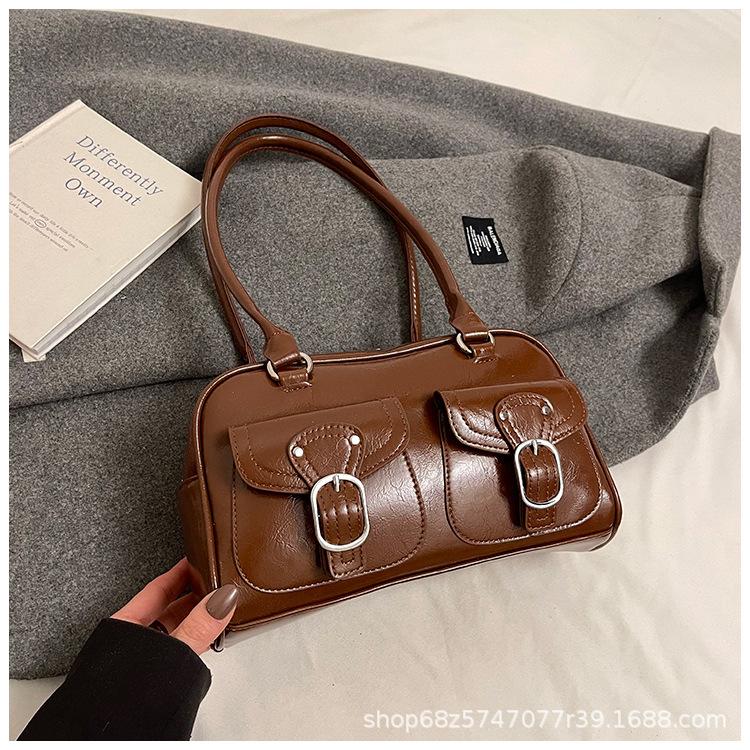 Korean Version of Niche Design Hand-held Bowling Bag Bag Women's Handbag 2025 New One-shoulder Underarm Pillow Bag for the Spring of 2025