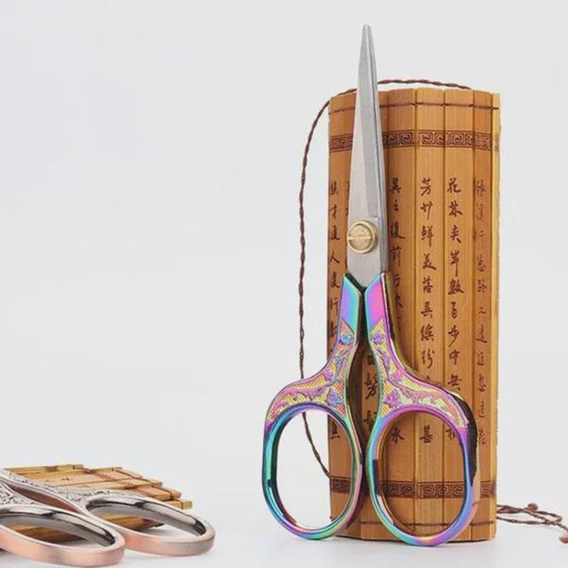 1PC Vintage Plum Scissors Stainless Steel Household Scissors Window Embroidery Scissors Paper Cutting