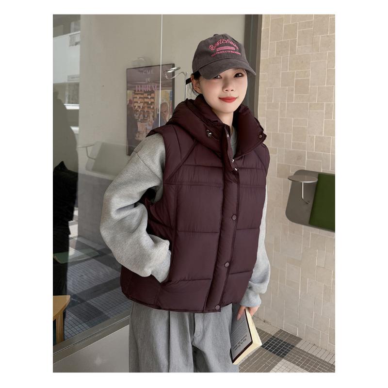 Hooded Women's Vest Autumn and Winter New Xiaoxiangfeng Vest Loose Outer Vest Women's Coat