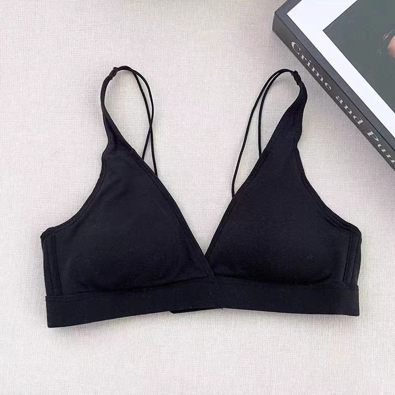 

French triangle cup, large chest, small comfort, no steel ring, small chest, not empty cup, flat chest special, thin naked feeling S 32/70ABC чёрный